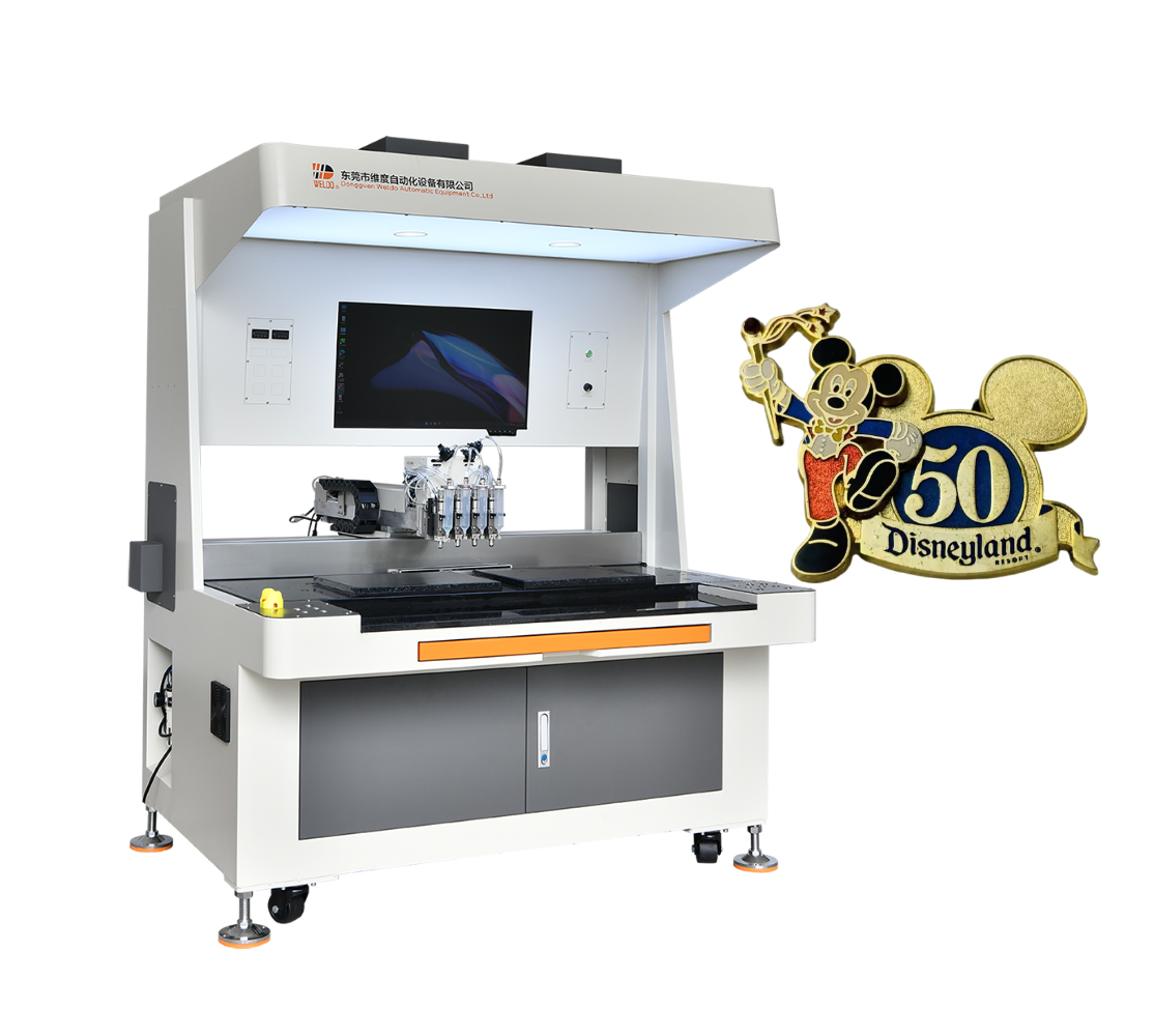 custom keychain enamel pin badge filling machine